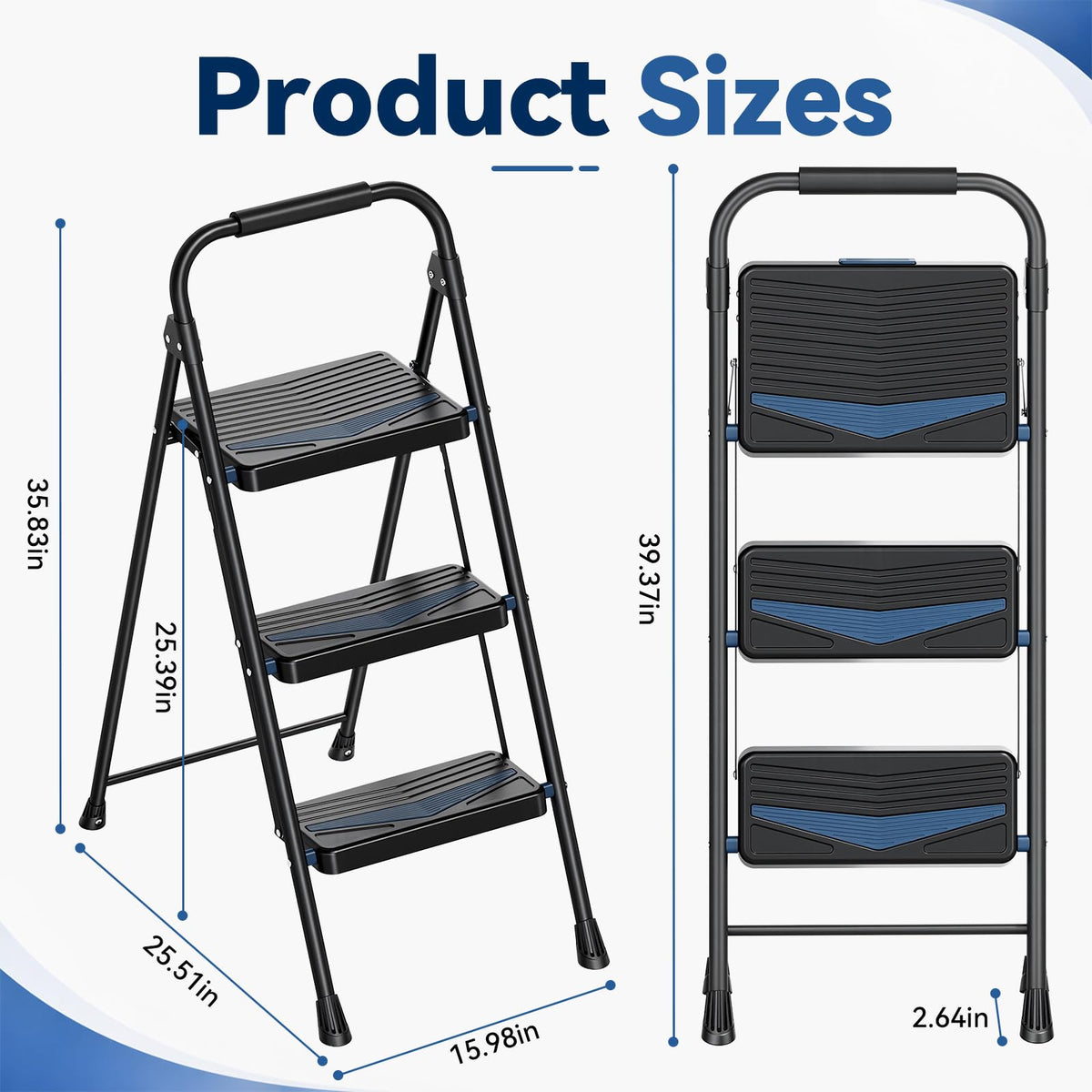 Lightweight Folding 3 Step Stool K53690