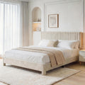 King Size Velvet Upholstered Bed Frame with Headboard W2512