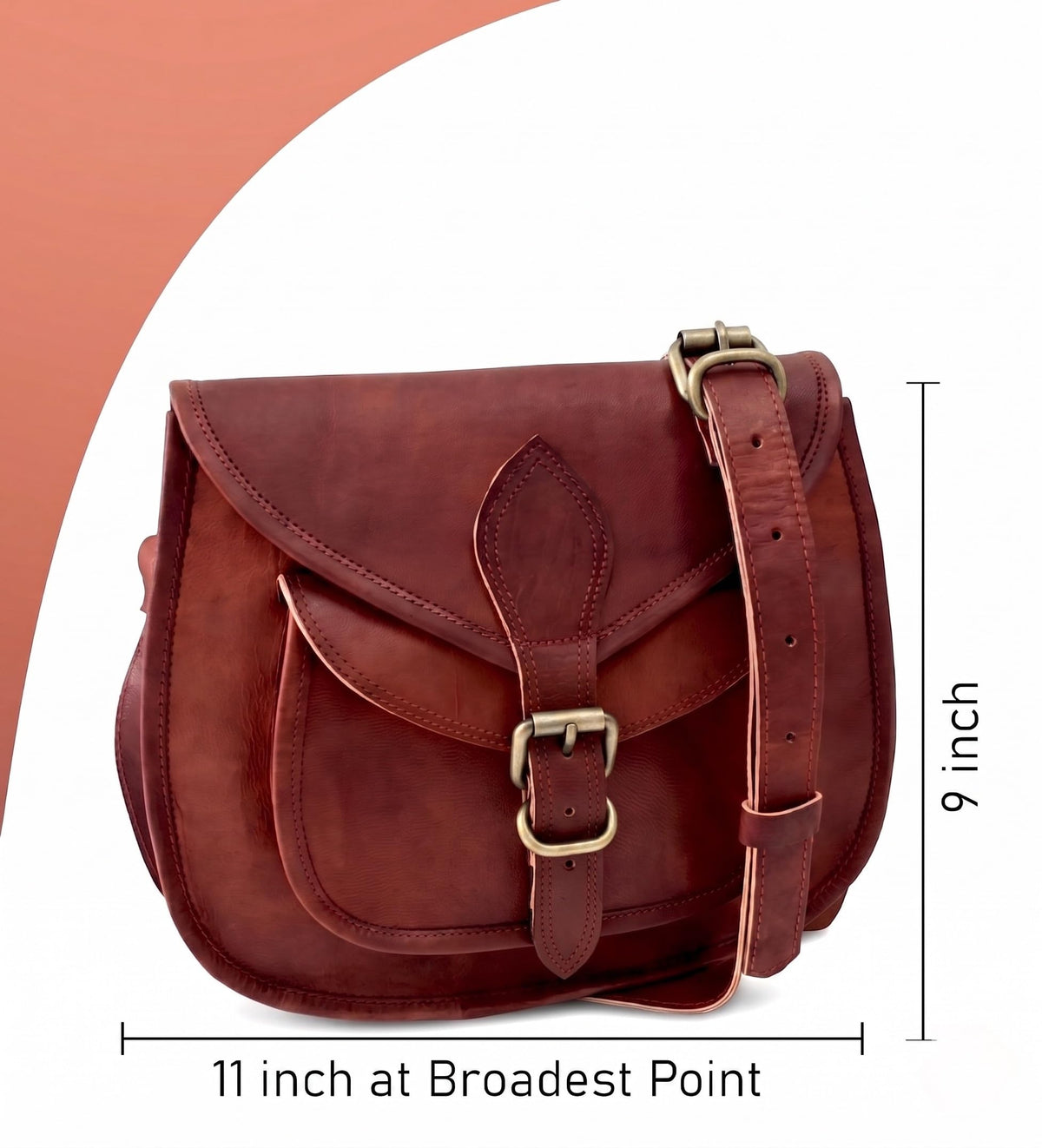 Genuine Leather Crossbody Satchel Bag D240