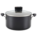 Nonstick Stock Pot with Lid, 6 Quart, Black E580