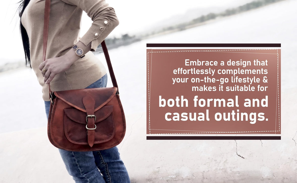 Genuine Leather Crossbody Satchel Bag D240