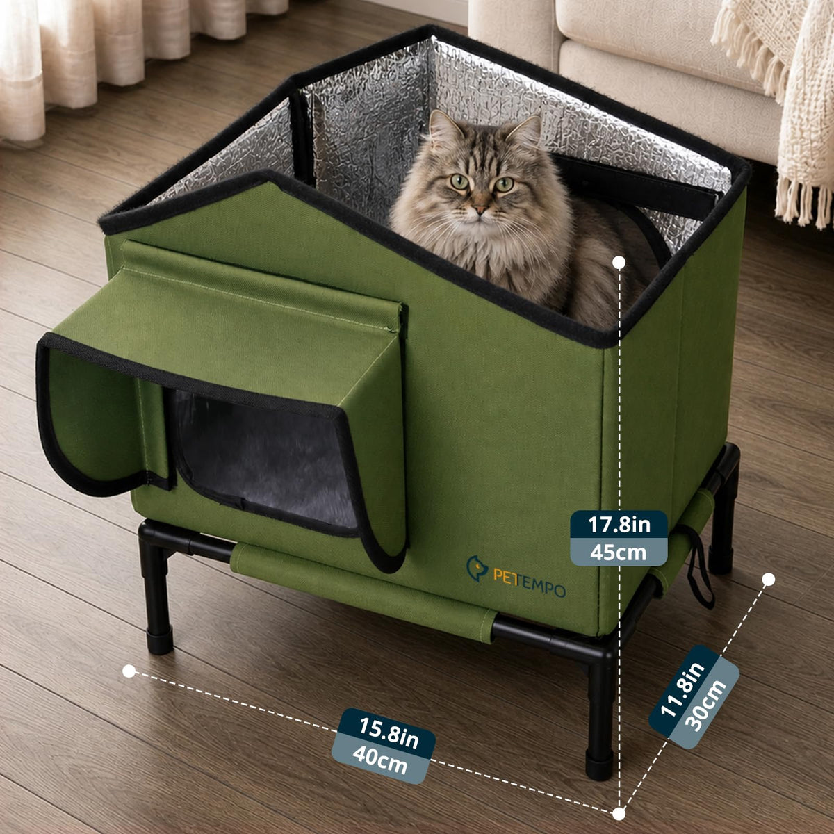 Weatherproof Insulated Outdoor Cat House C329