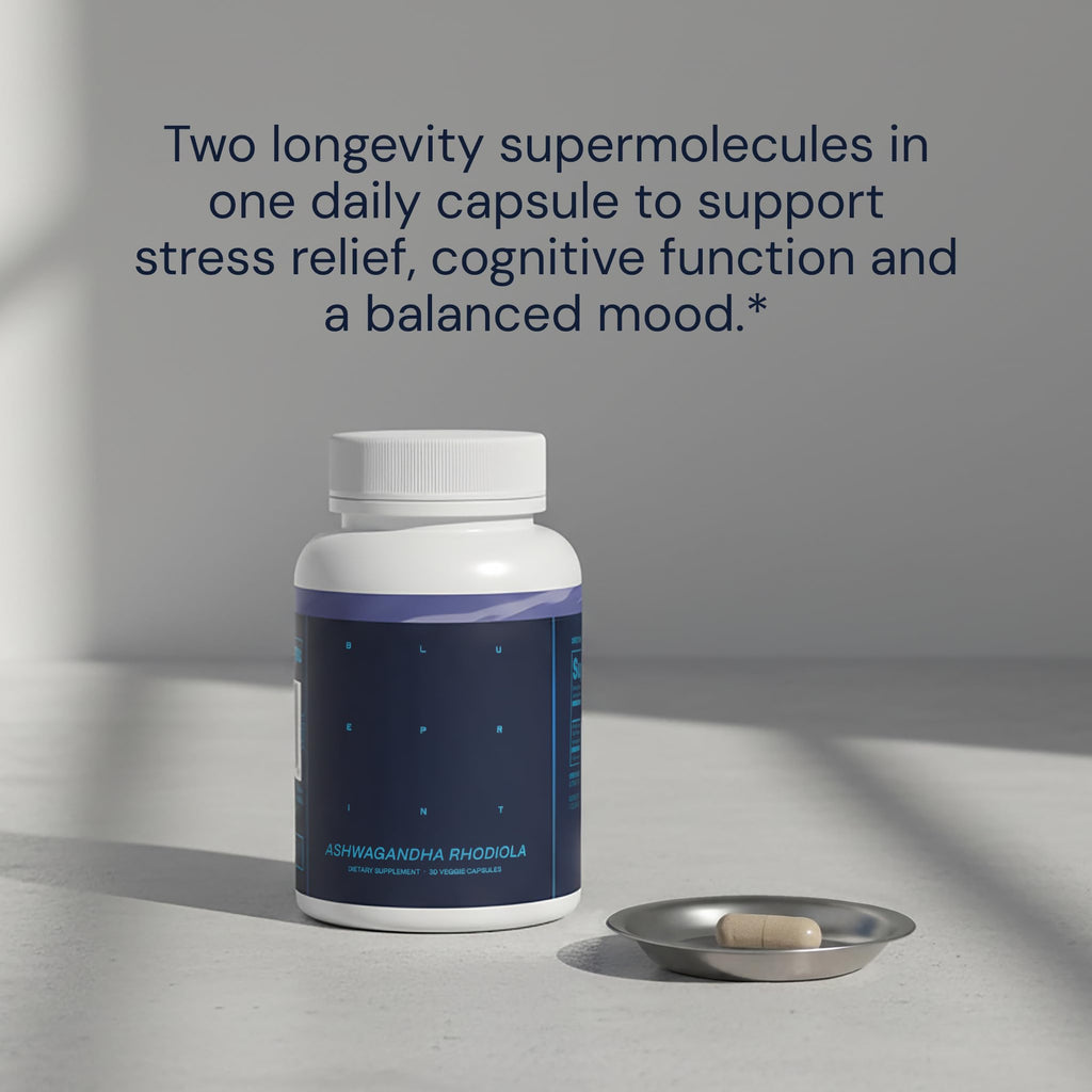 Ashwagandha & Rhodiola 120mg Adaptogen Capsules 30 Vegan Capsules R3406