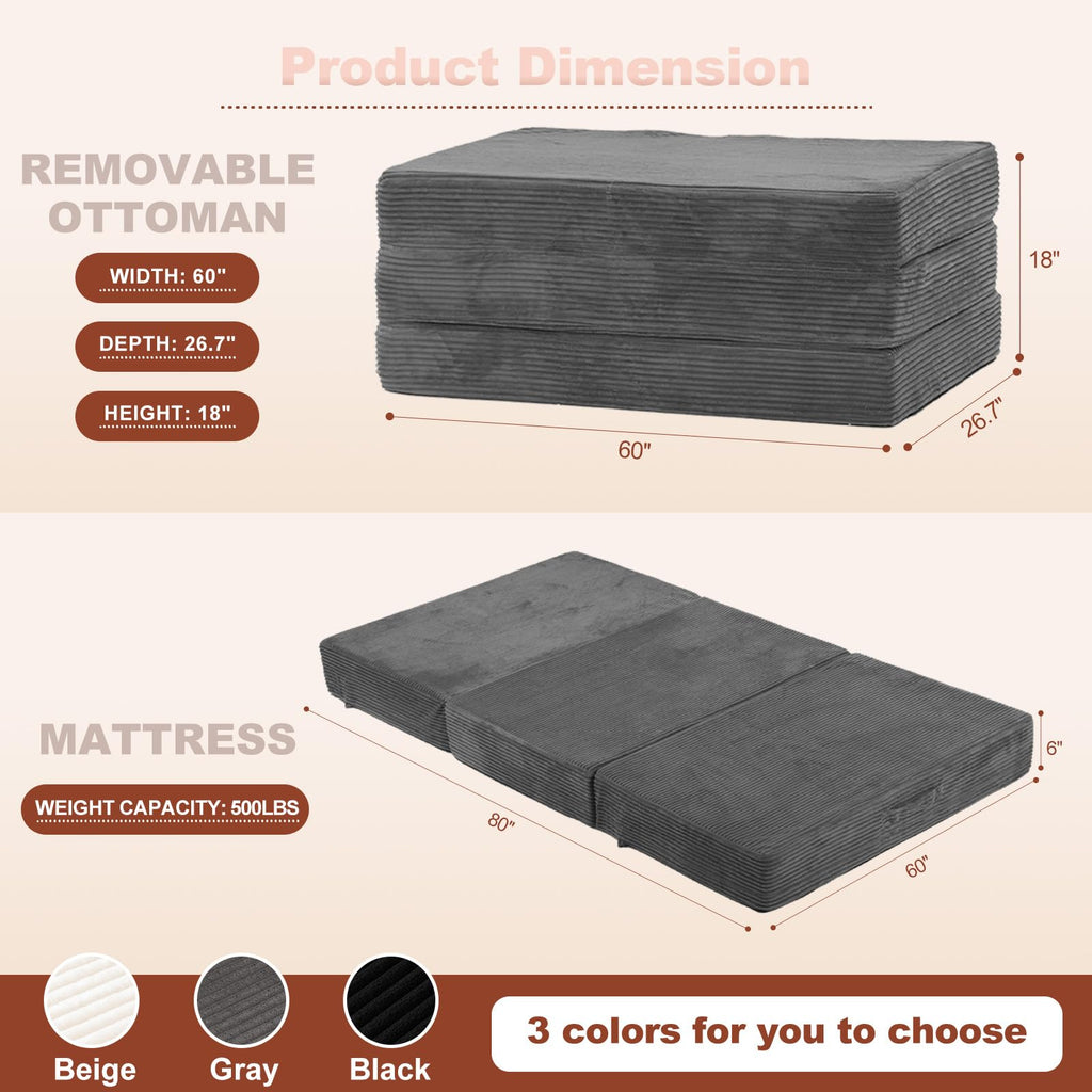 6-Inch Tri-Fold Foldable Mattress M200403