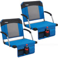 2 Pack Blue Stadium Seats with Back Support & Armrests G45374