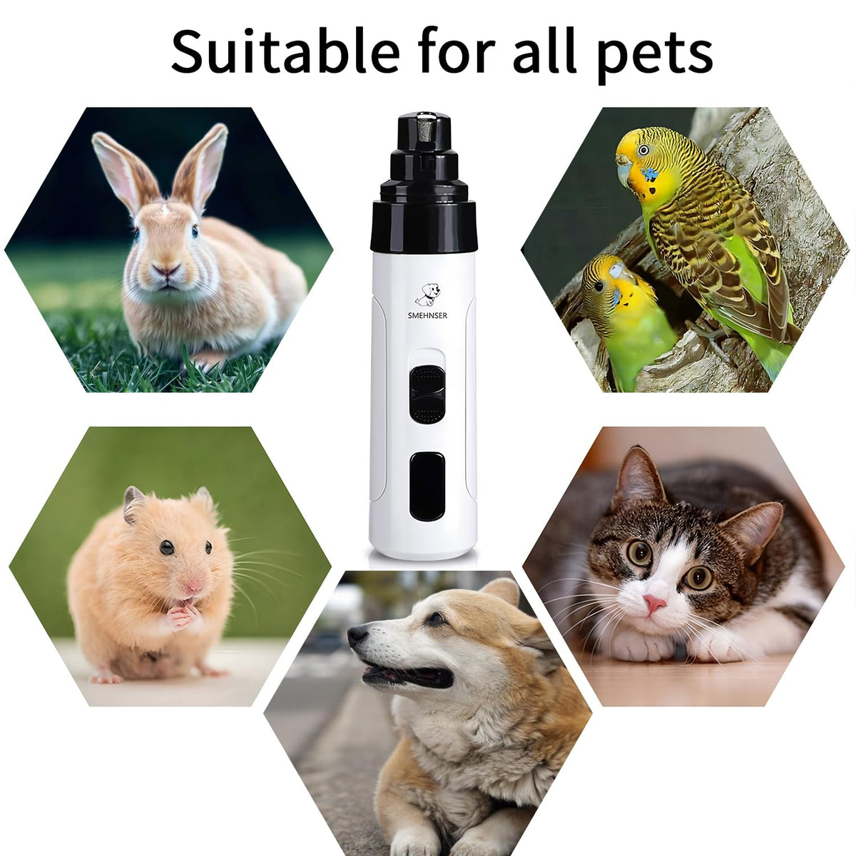 Electric Dog Nail Grinder with 3 Diamond Grinding Heads A46574