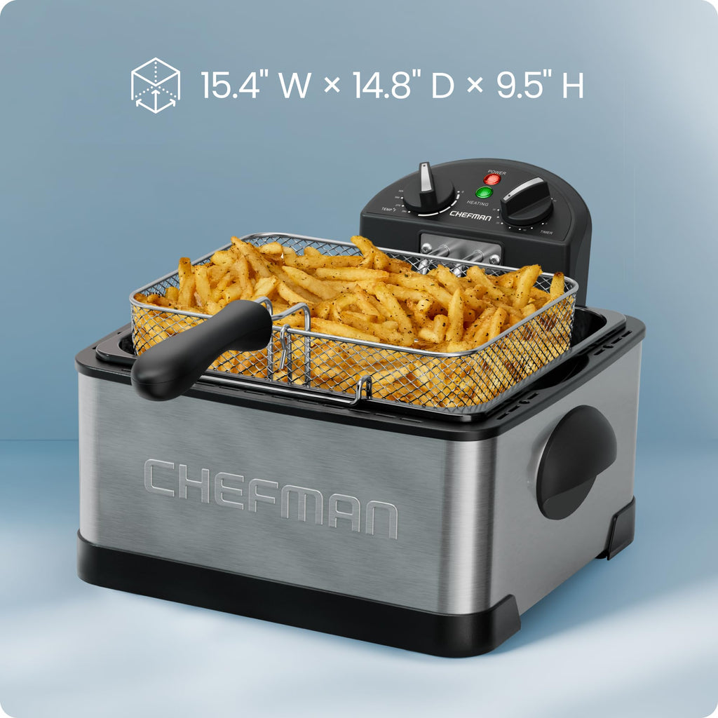 4.5 Liter Stainless Steel Deep Fryer with Basket Strainer G4044