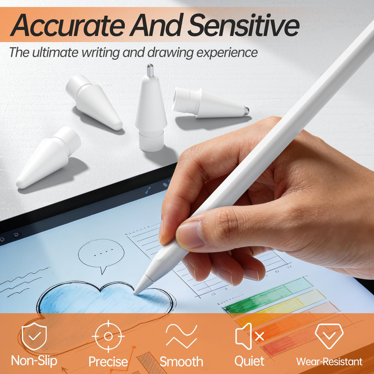 Replacement Tips for Apple Pencil 4 Pack V670