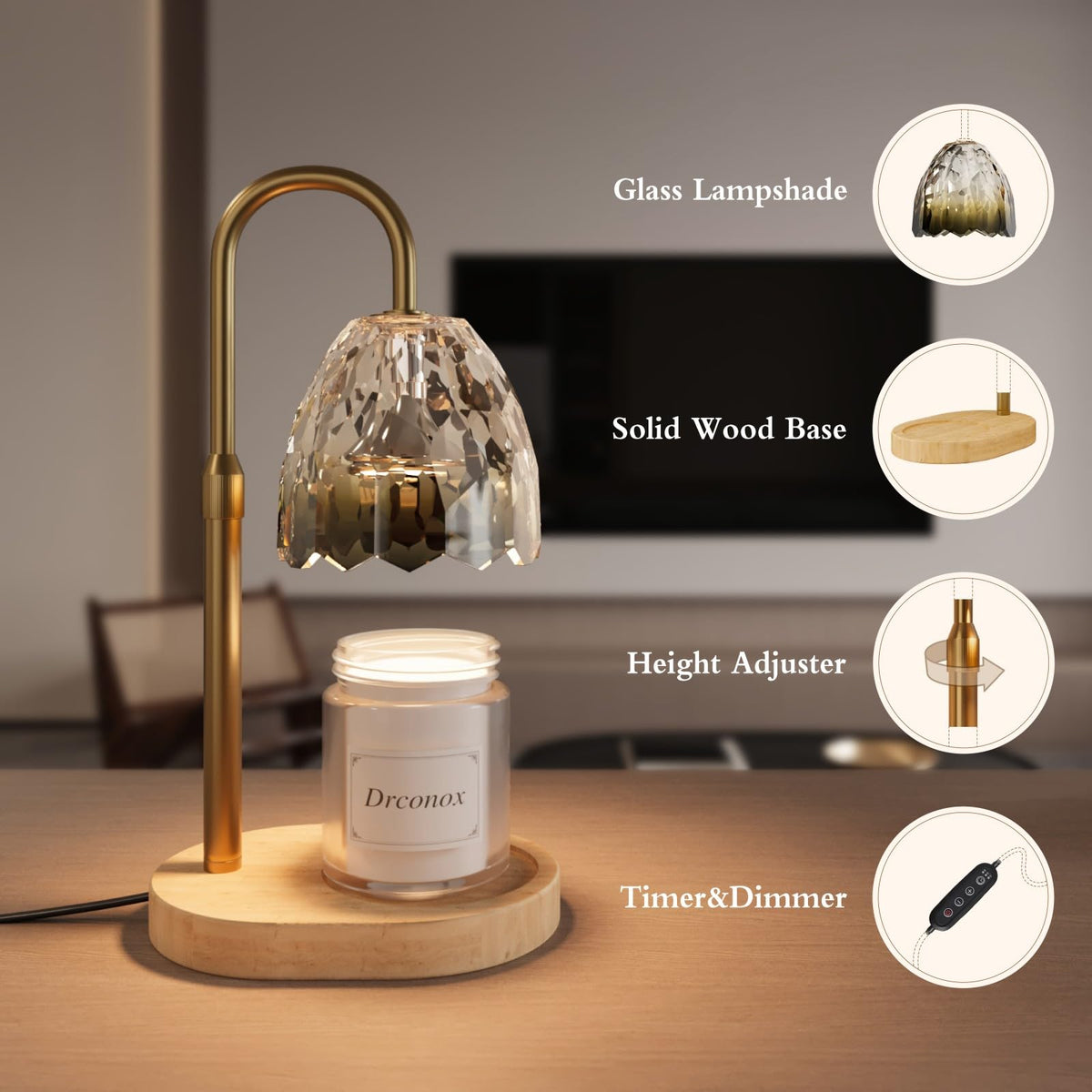 Candle Warmer Lamp with Timer Dimmable Q7902