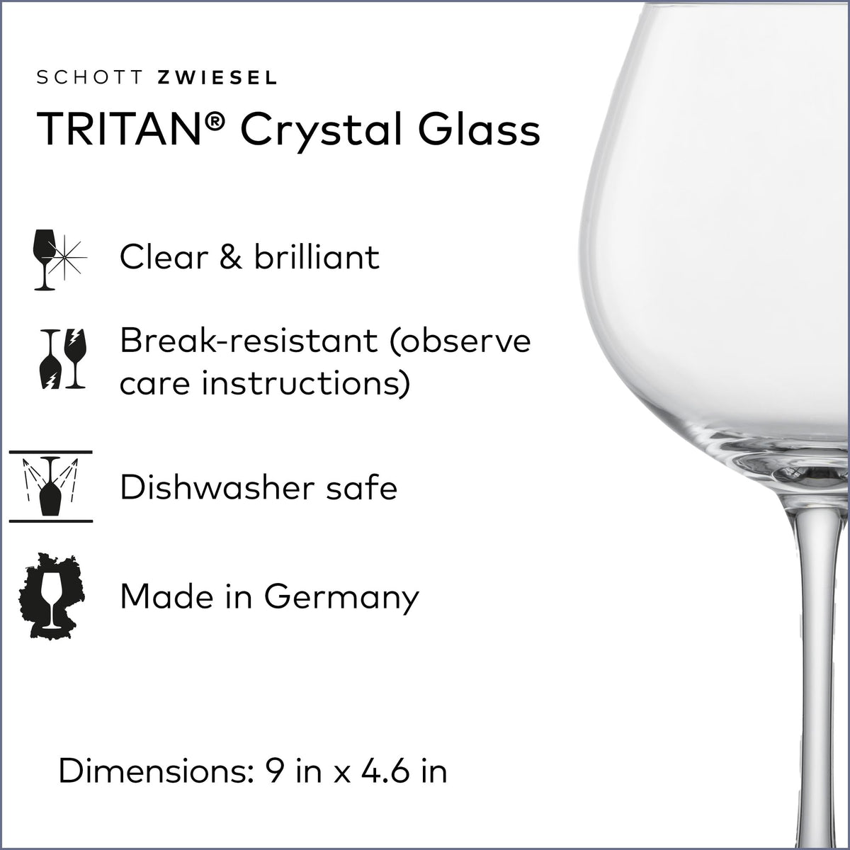 Red Wine Glass Set of 6 Dishwasher-Safe Tritan Crystal 27.5 Ounce Z14904