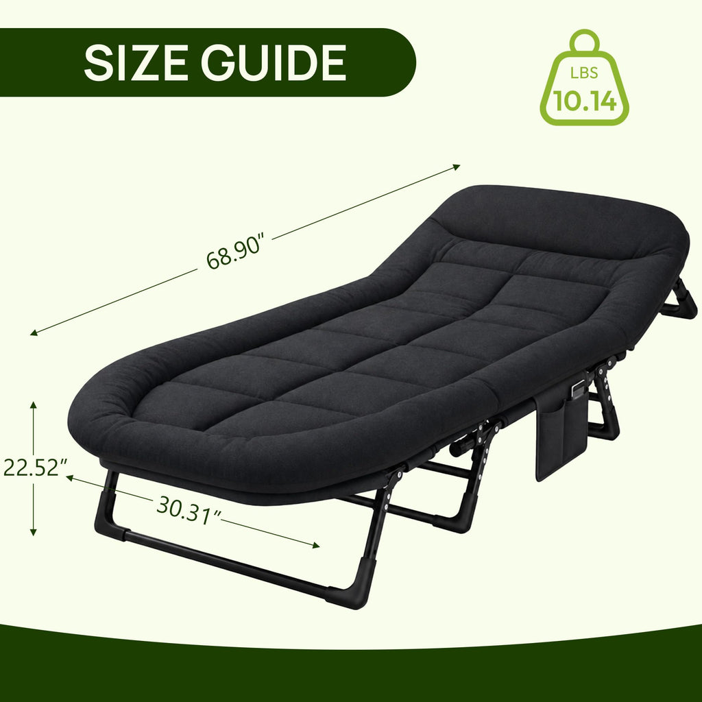 Black Camping Cot with Mattress C978119