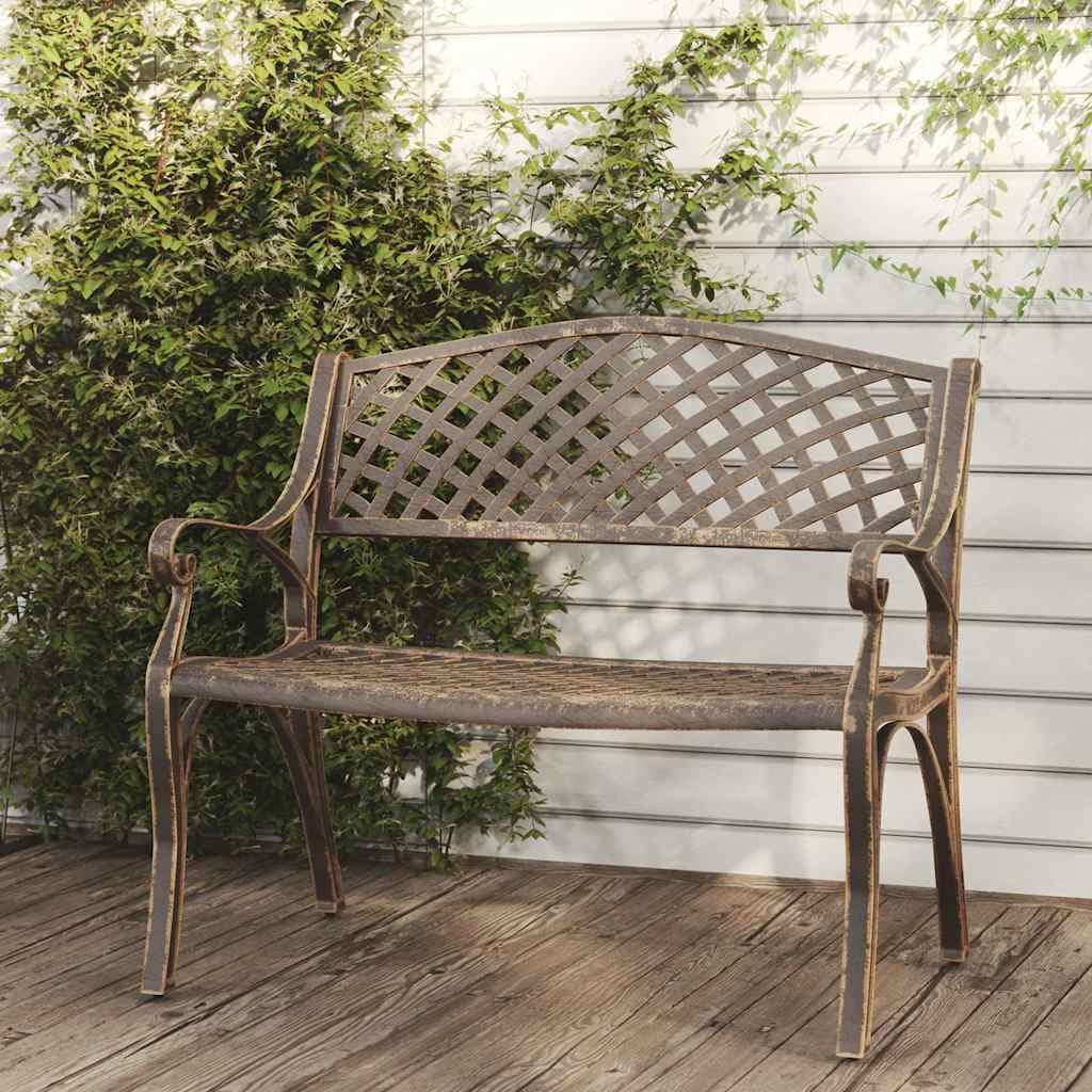 Cast Aluminum Patio Bench with Backrest F7794