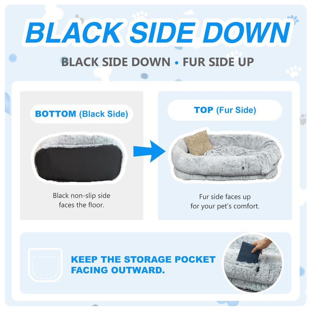 Grey Human Dog Bed J1013
