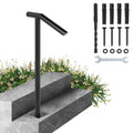 Black Steel Railing 330LBS Capacity Metal Handrails M859