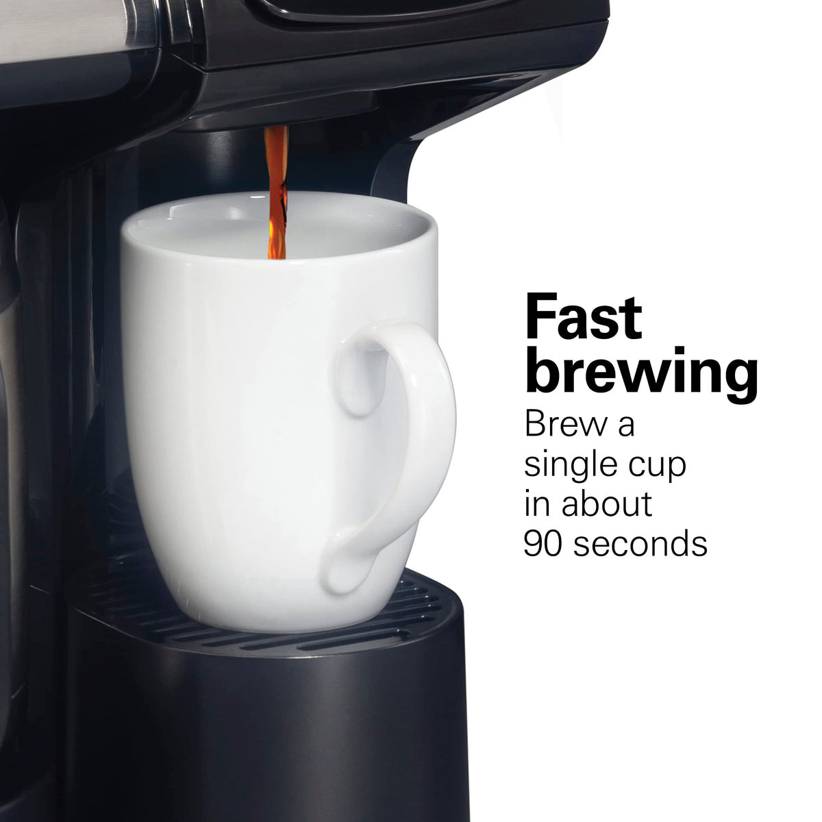 2-Way Coffee Maker with K-Cup Pods or Grounds, Black and Stainless F681