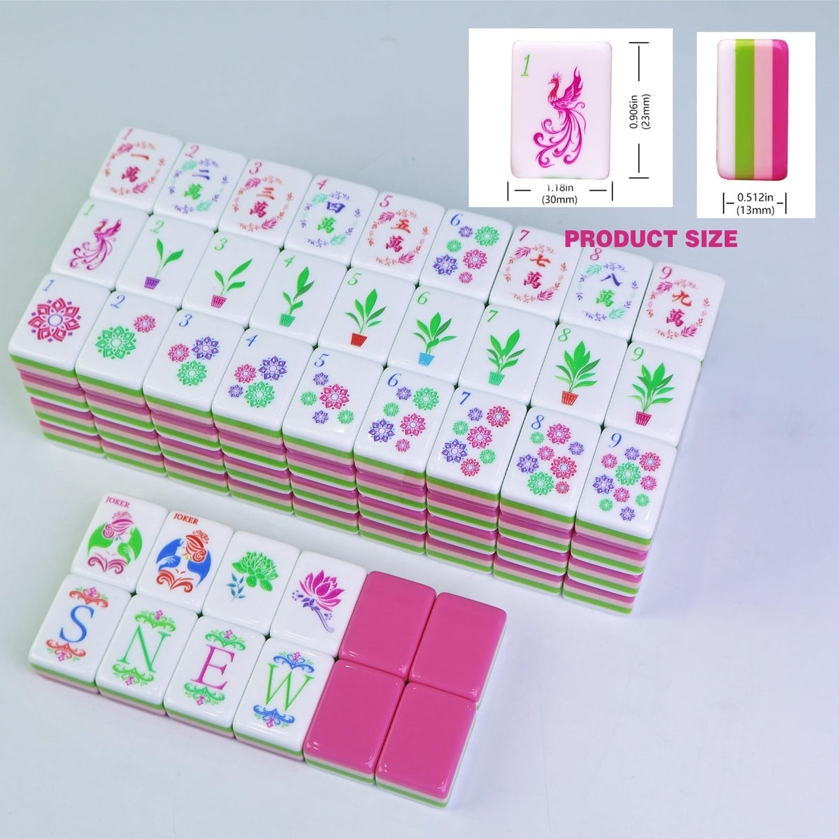 Acrylic 160 Tiles Mahjong Game Set with Carrying Bag Y4257