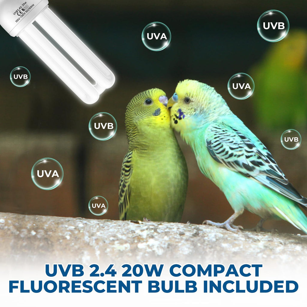 2.4% UVB Bird Cage Light Fixture Combo Kit with Adjustable Timer K691038