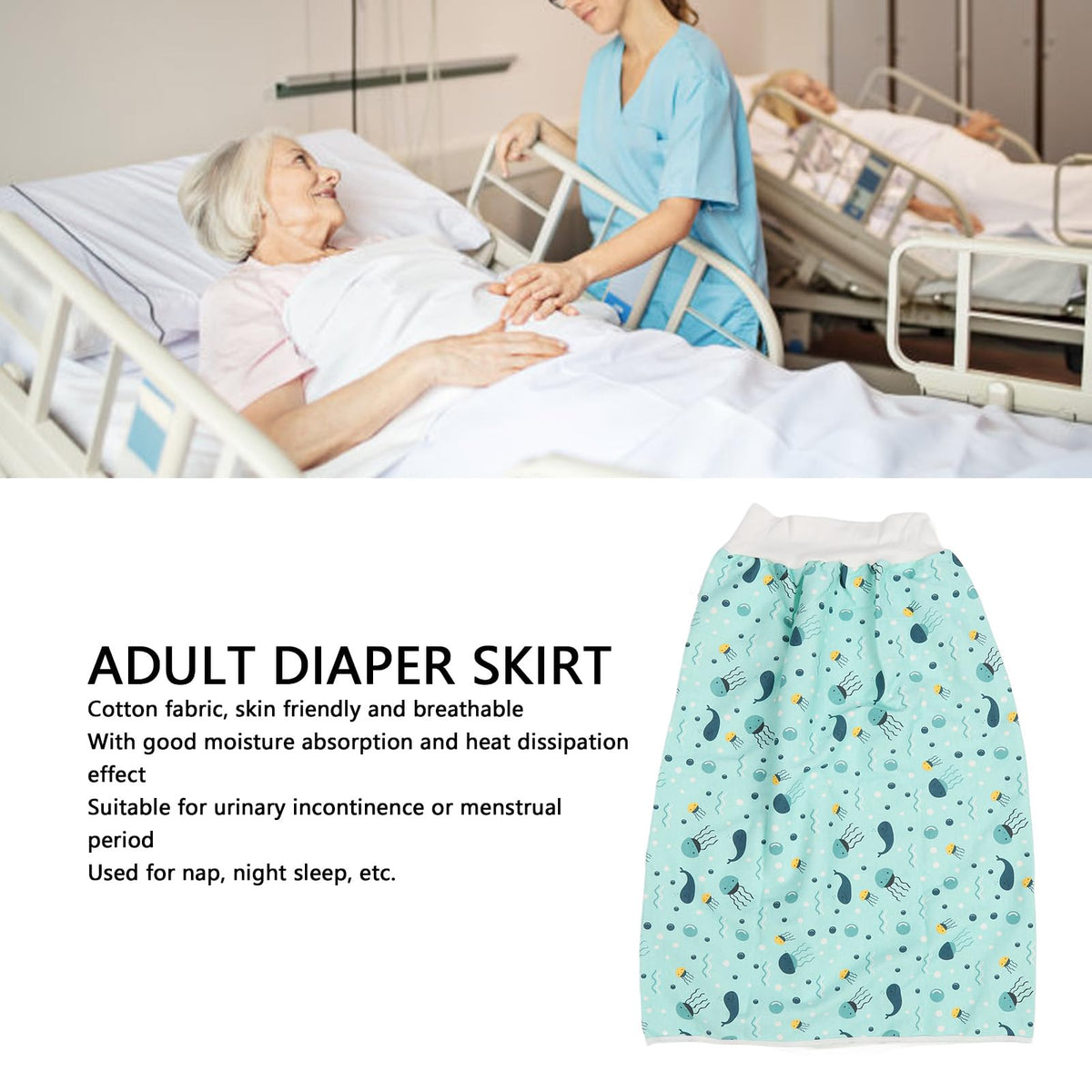 Wearable Incontinence Bed Pads Cotton Cloth Reusable XL K5347