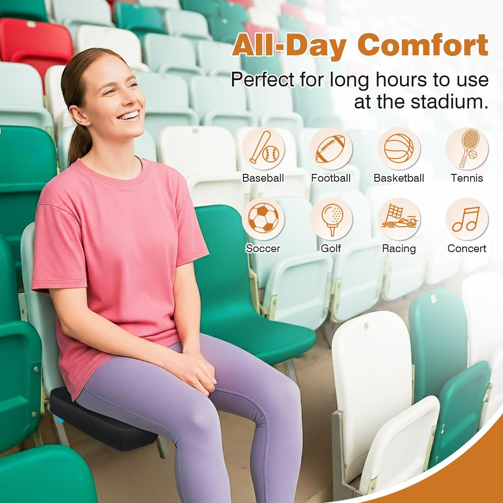 Portable Extra Thick Waterproof Stadium Seat Cushions with Handle, 2PCS X593476