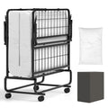 Twin Folding Bed with 5 Inch Mattress and Metal Frame S101