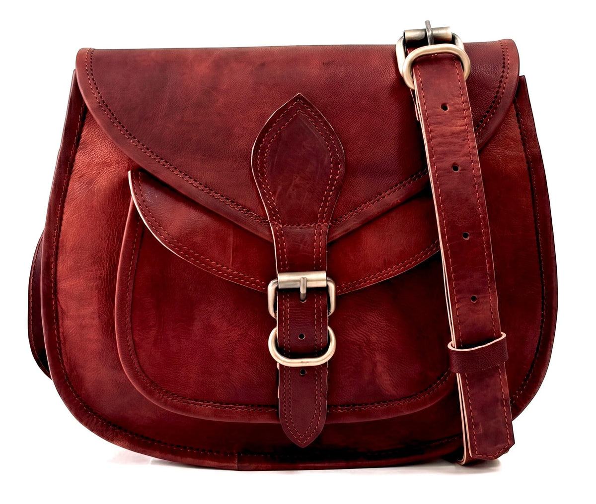 Genuine Leather Crossbody Satchel Bag D240