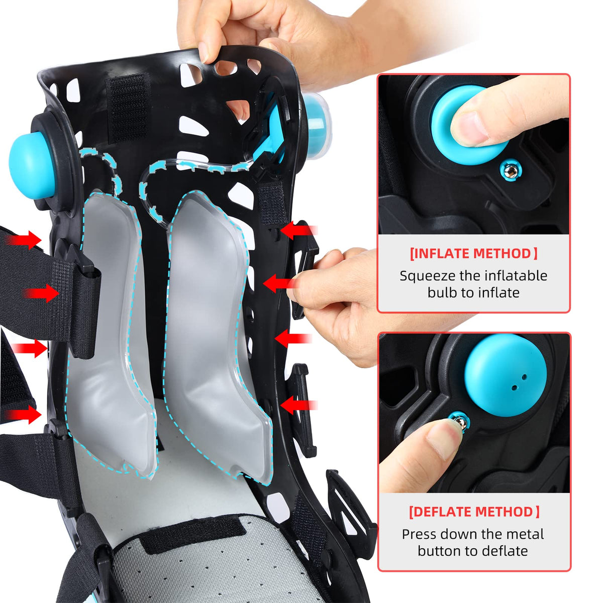 Black Medium Inflatable Walking Boot L558893