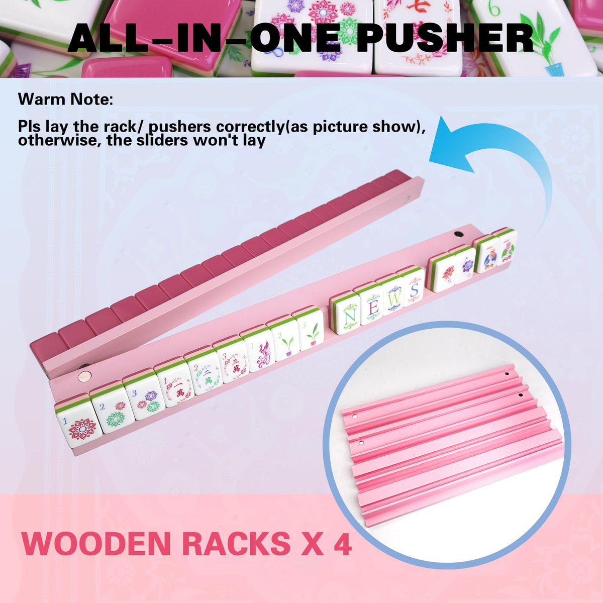 Acrylic 160 Tiles Mahjong Game Set with Carrying Bag Y4257