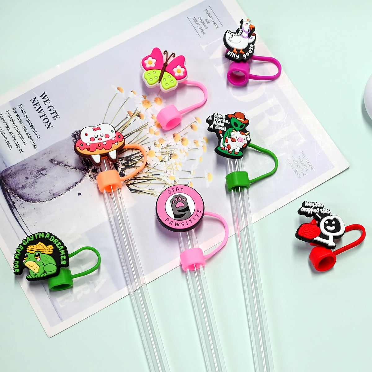 200PCS Straw Covers Cap for Tumbler Straws U879514