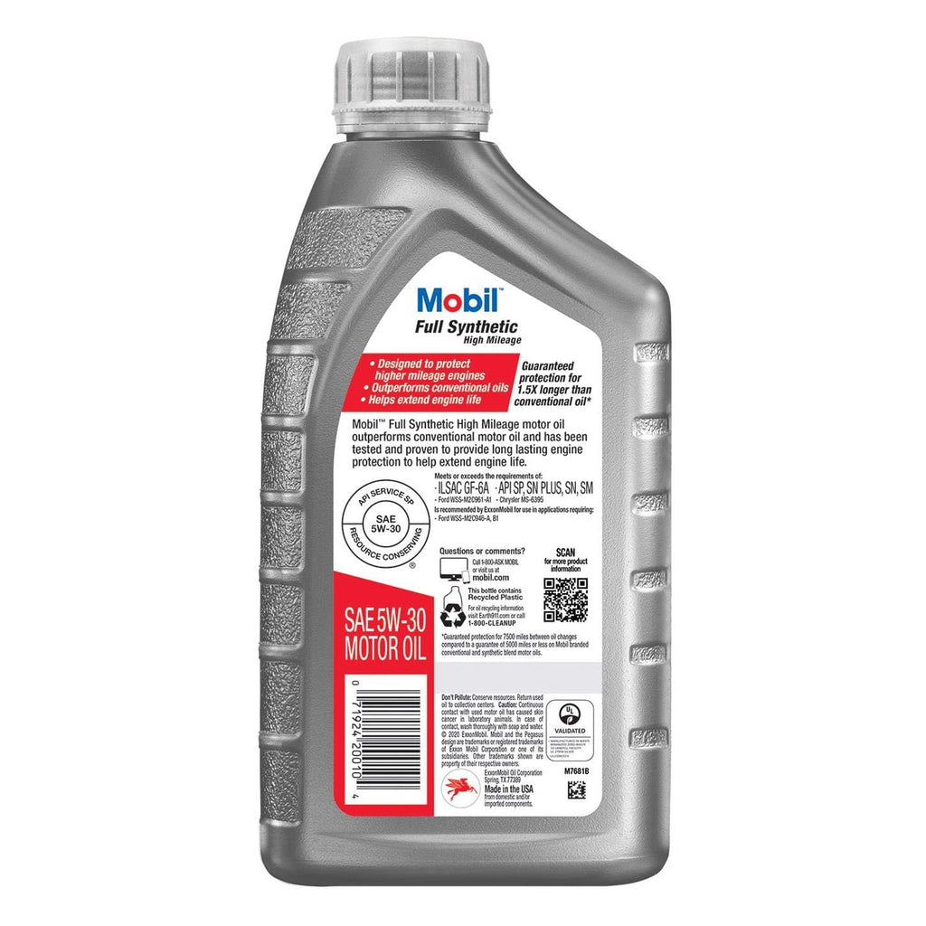 Full Synthetic High Mileage 5W-30 Motor Oil 1 Quart Pack of 6 D2708