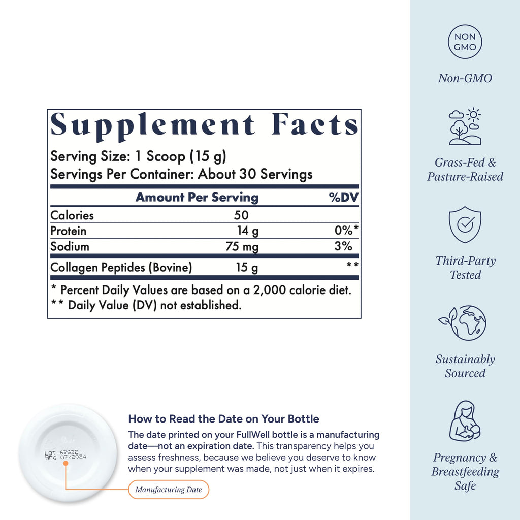Unflavored Collagen Peptides Powder 15.87 oz W123