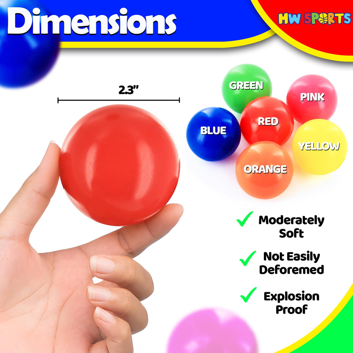 200 Assorted Colors Plastic Ball Pit Balls Z702740