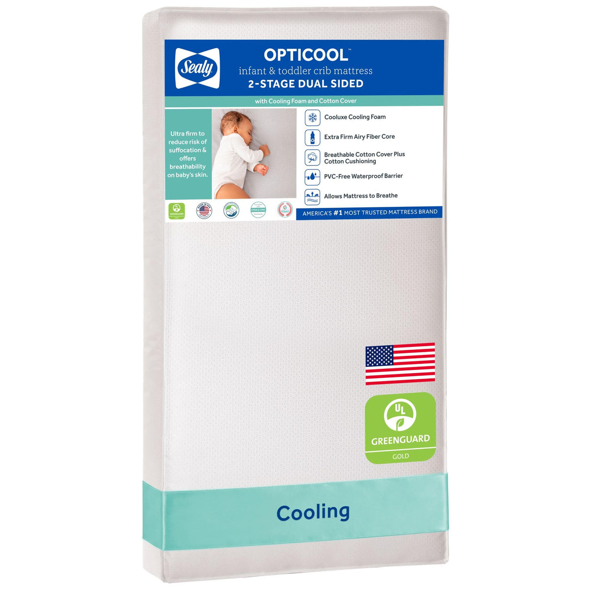 2 Stage Breathable Cooling Foam Cotton Crib Mattress H94106