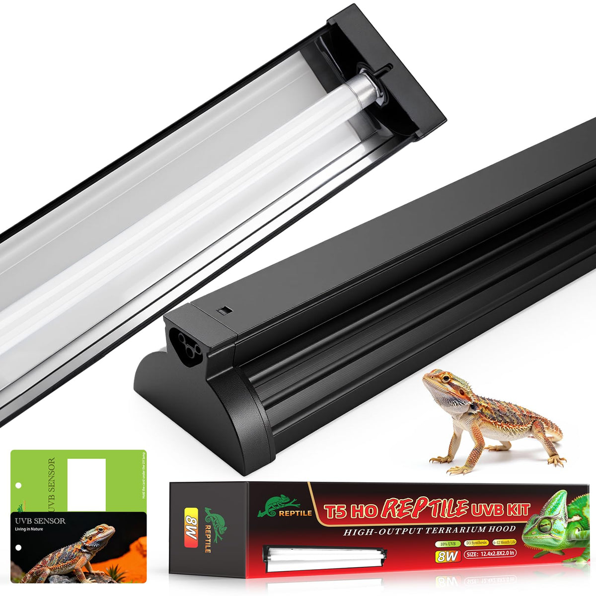 8W T5 UVB Reptile Light Fixture Combo Kit V67975