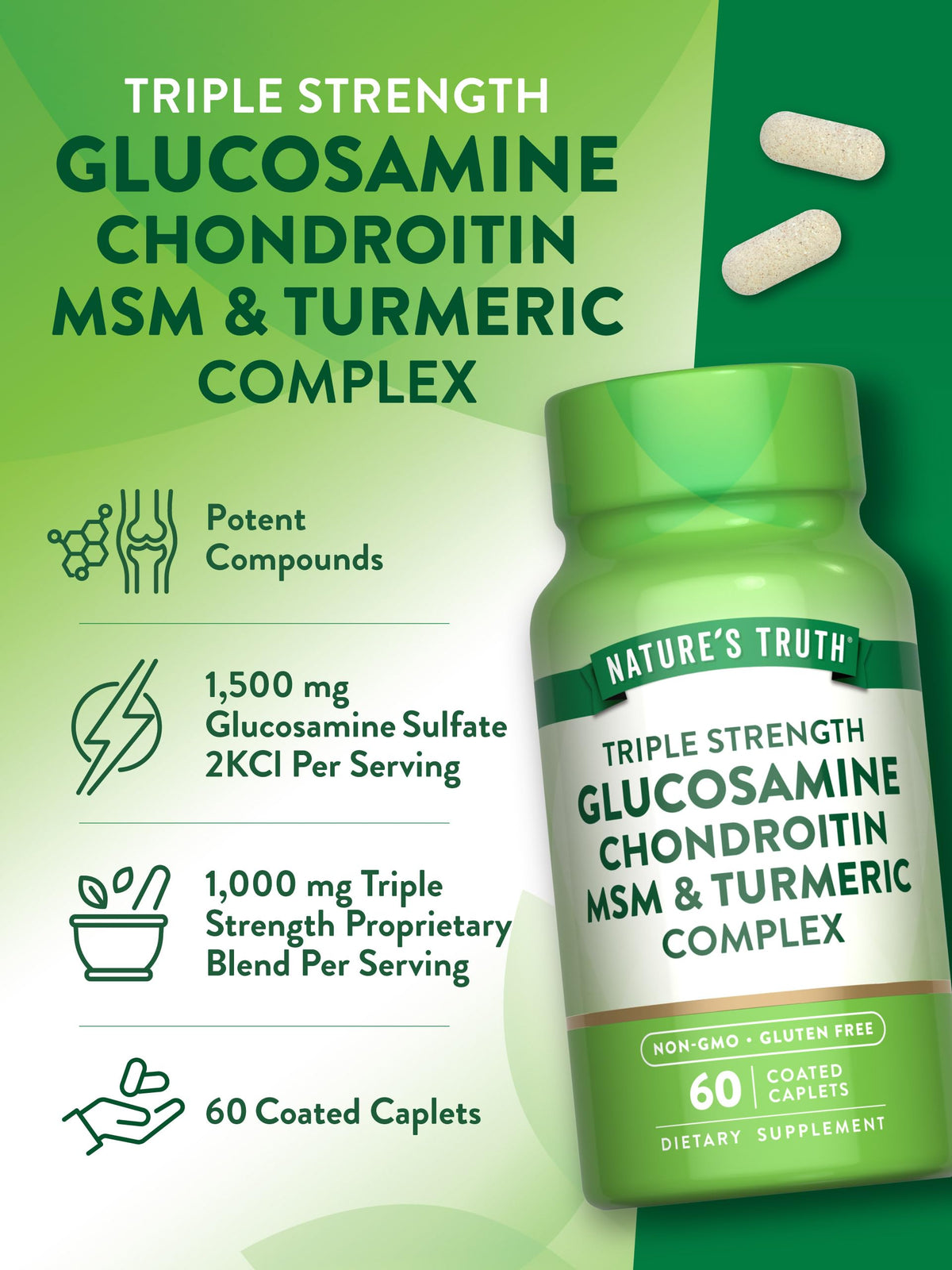 Glucosamine Chondroitin MSM Complex 60 Caplets W415469