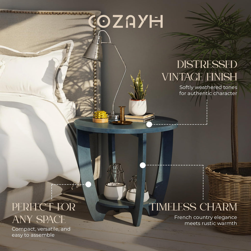 Round End Table with Storage Shelf S833235