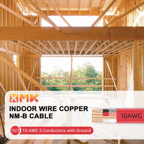 10 Gauge 3 Conductors Electrical Wire with Ground, 100ft W544