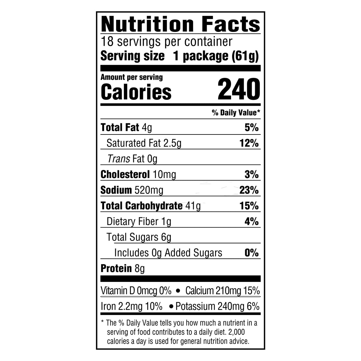 Mac and Cheese Dinner 18 Packets Original Flavor 38.7 oz Q614