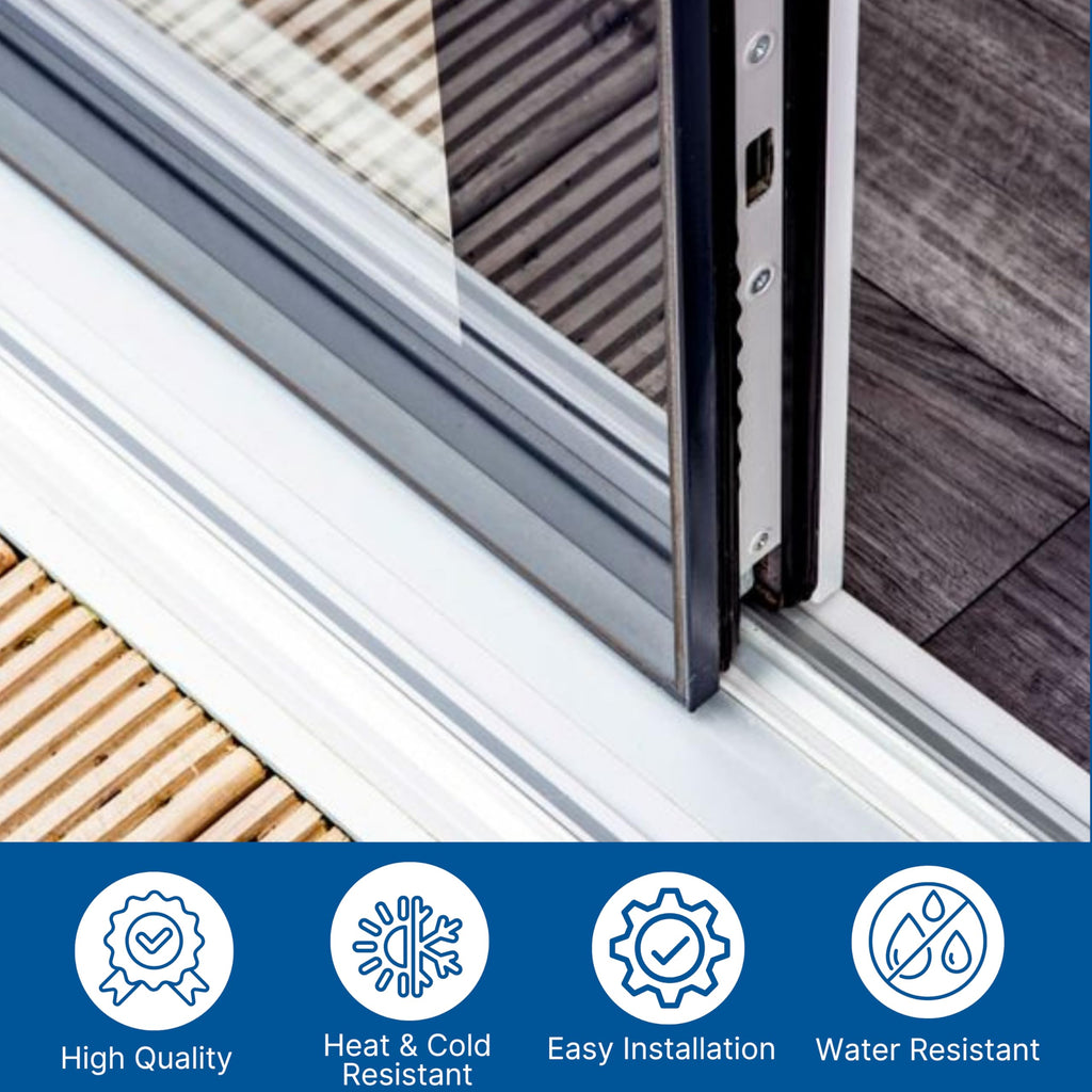 Sliding Door Double Track 60 Inch White Vinyl Patio Door Track O754