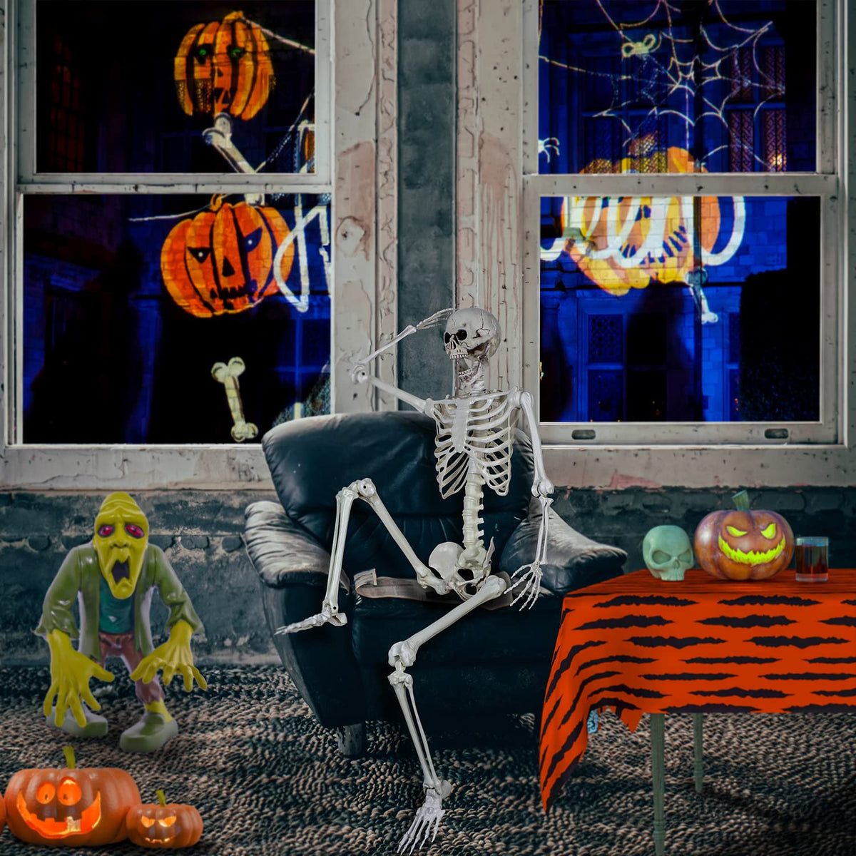 5.4ft Posable Life Size Skeleton Bones with Movable Joints Q2692