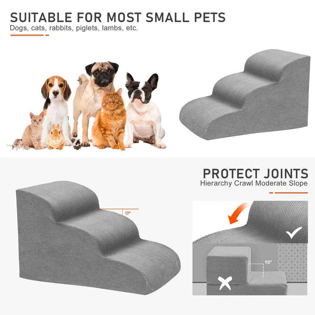 3 Tiers High Density Foam Non-Slip Dog Stairs X796