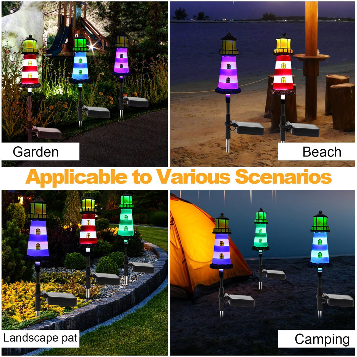 2 Pack IP65 Waterproof Solar Stake Lights M801625