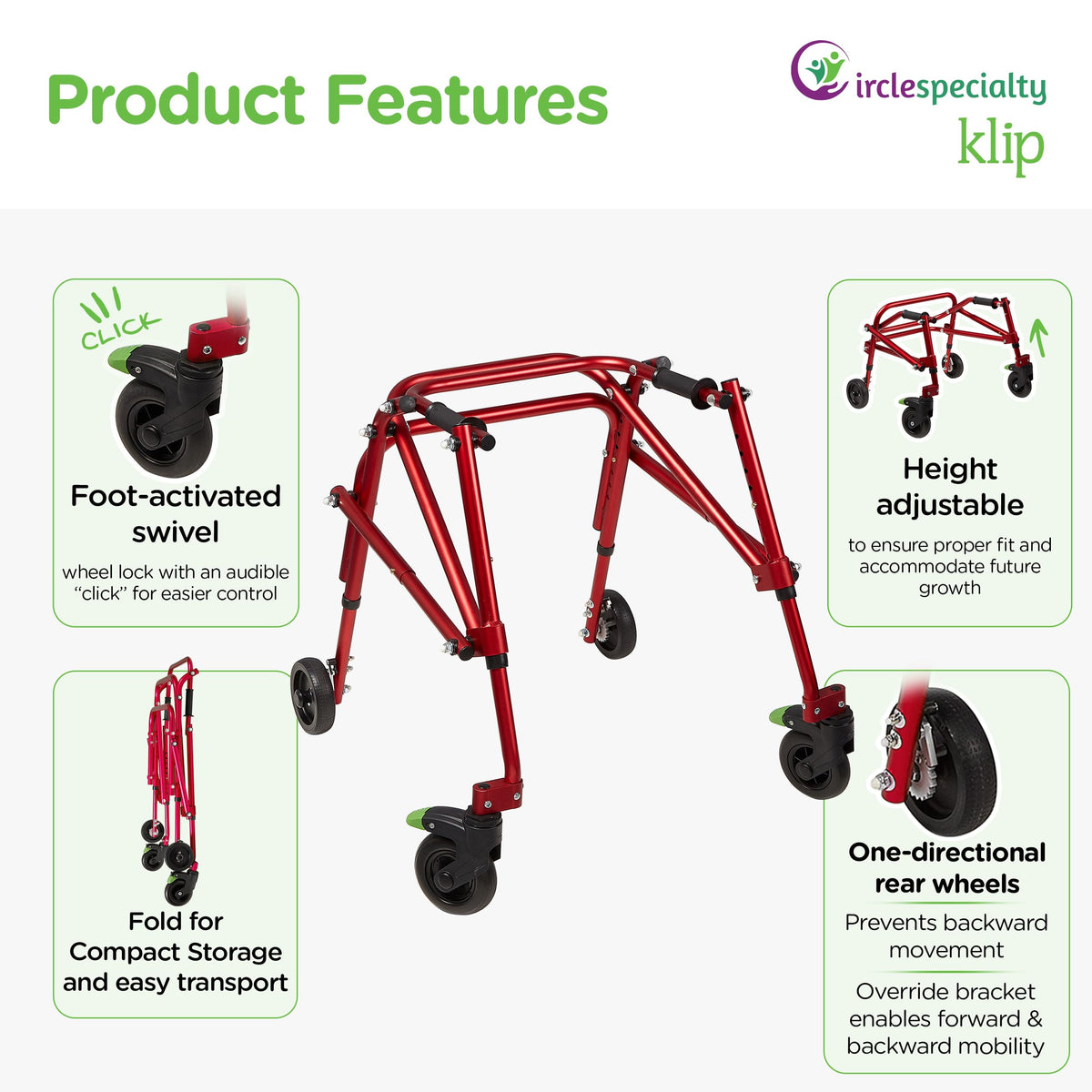 Posterior Rollator Walker 4 Wheel W394