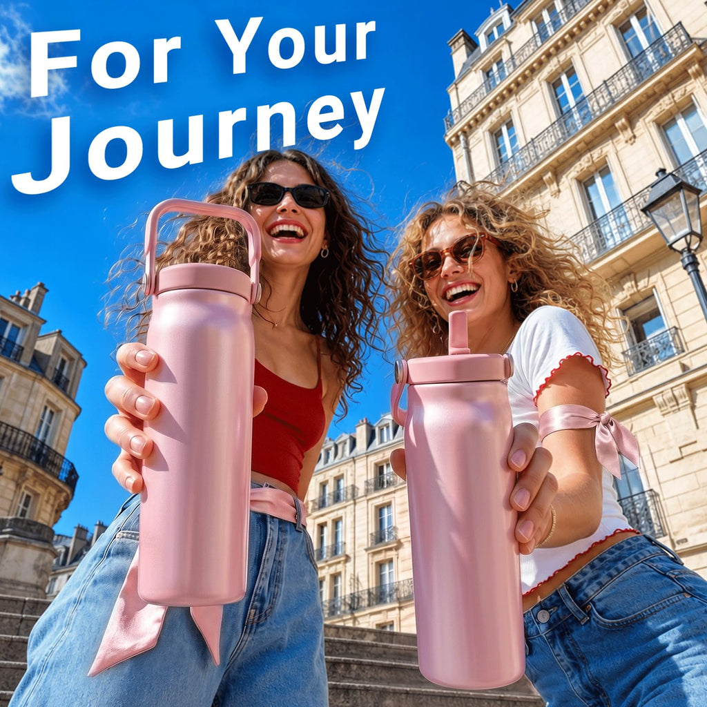 24 oz Insulated Tumbler with Flip Straw and Handle V957252