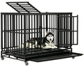 48 Inch Heavy Duty Metal Dog Crate with Double Door N359808