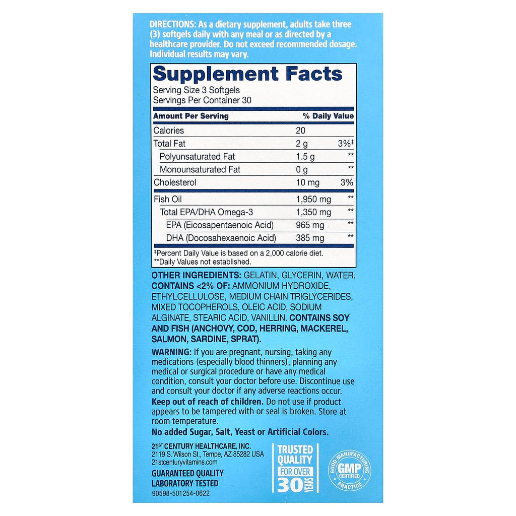 Fish Oil Softgels 90 Count T9342