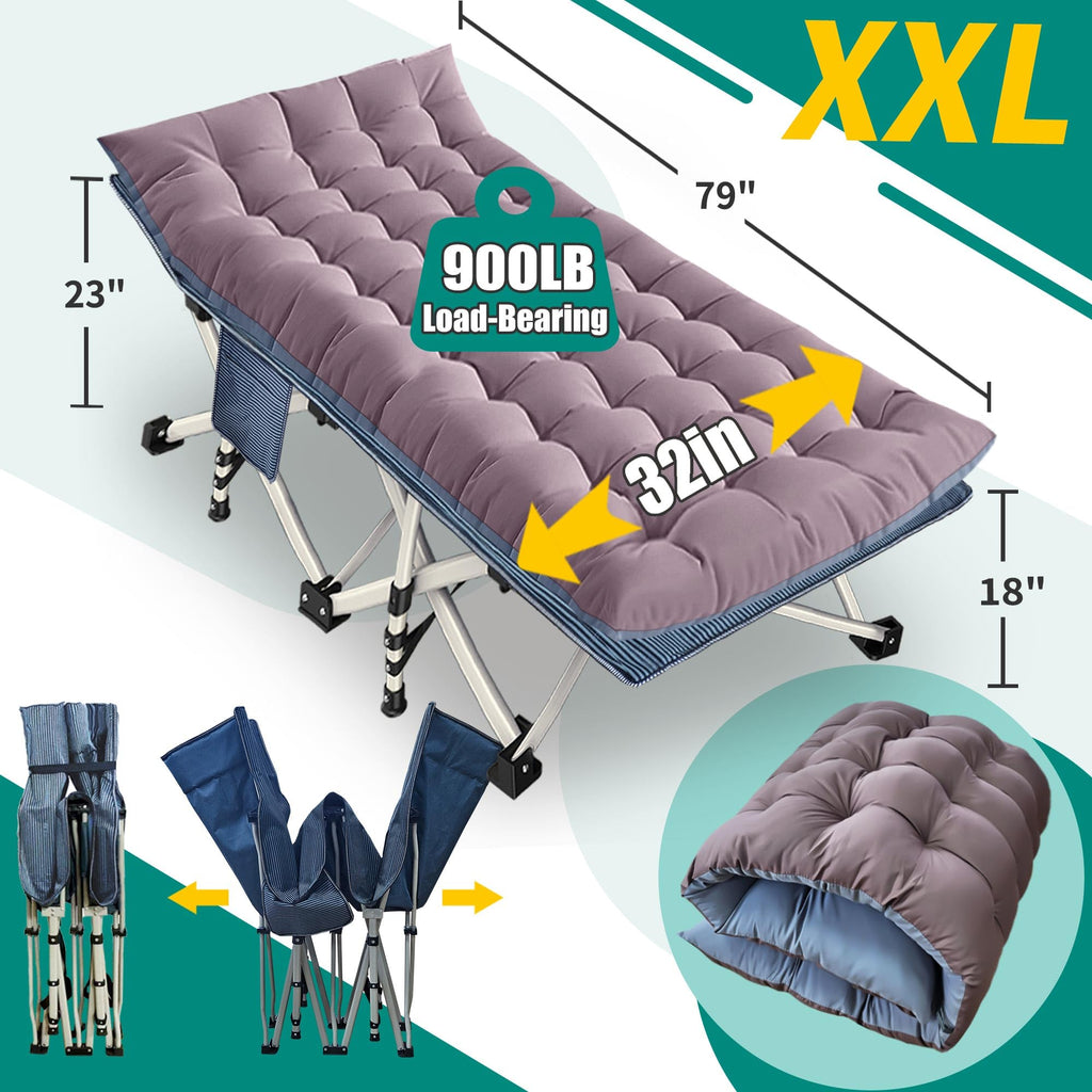 32" XXL Camping Cot with Mattress D756