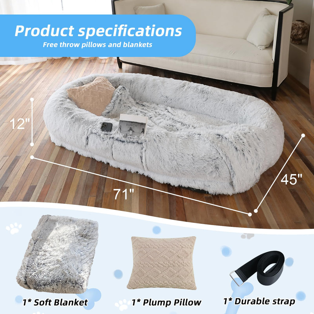 Grey Human Dog Bed J1013