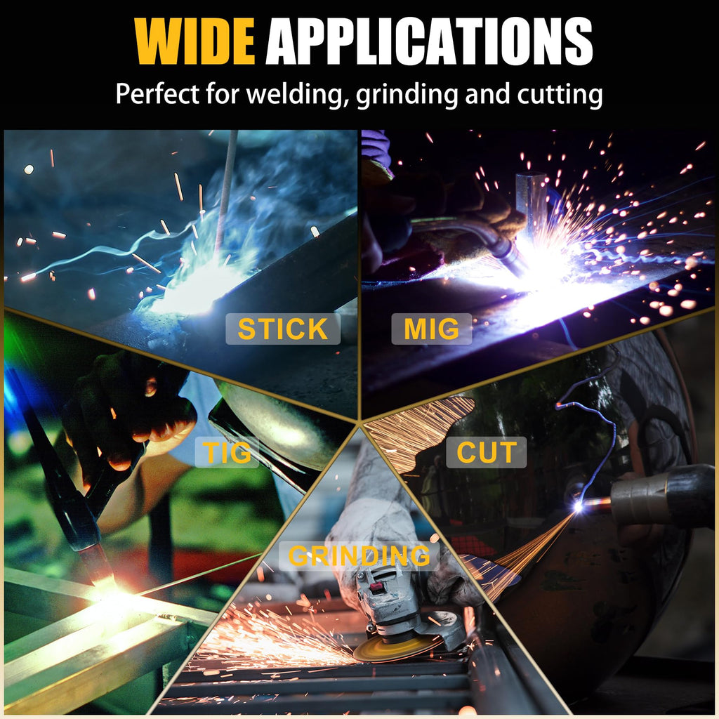 Auto Darkening Welding Helmet Large Viewing True Color Solar Battery Power I5614