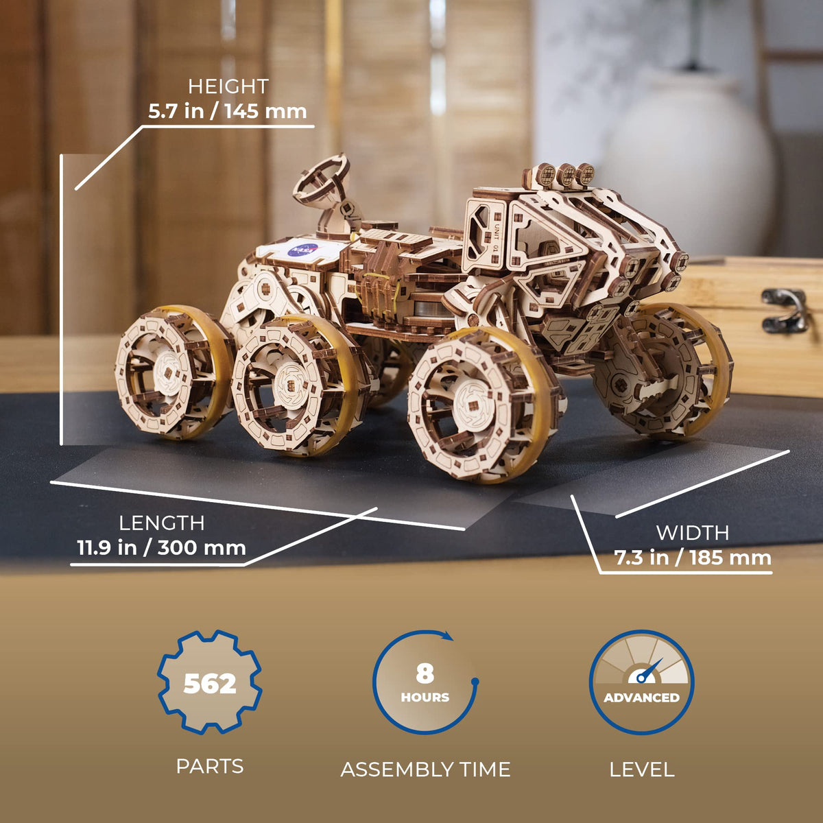 3D Wooden Puzzle Mechanical Model with Spring Drive W39768