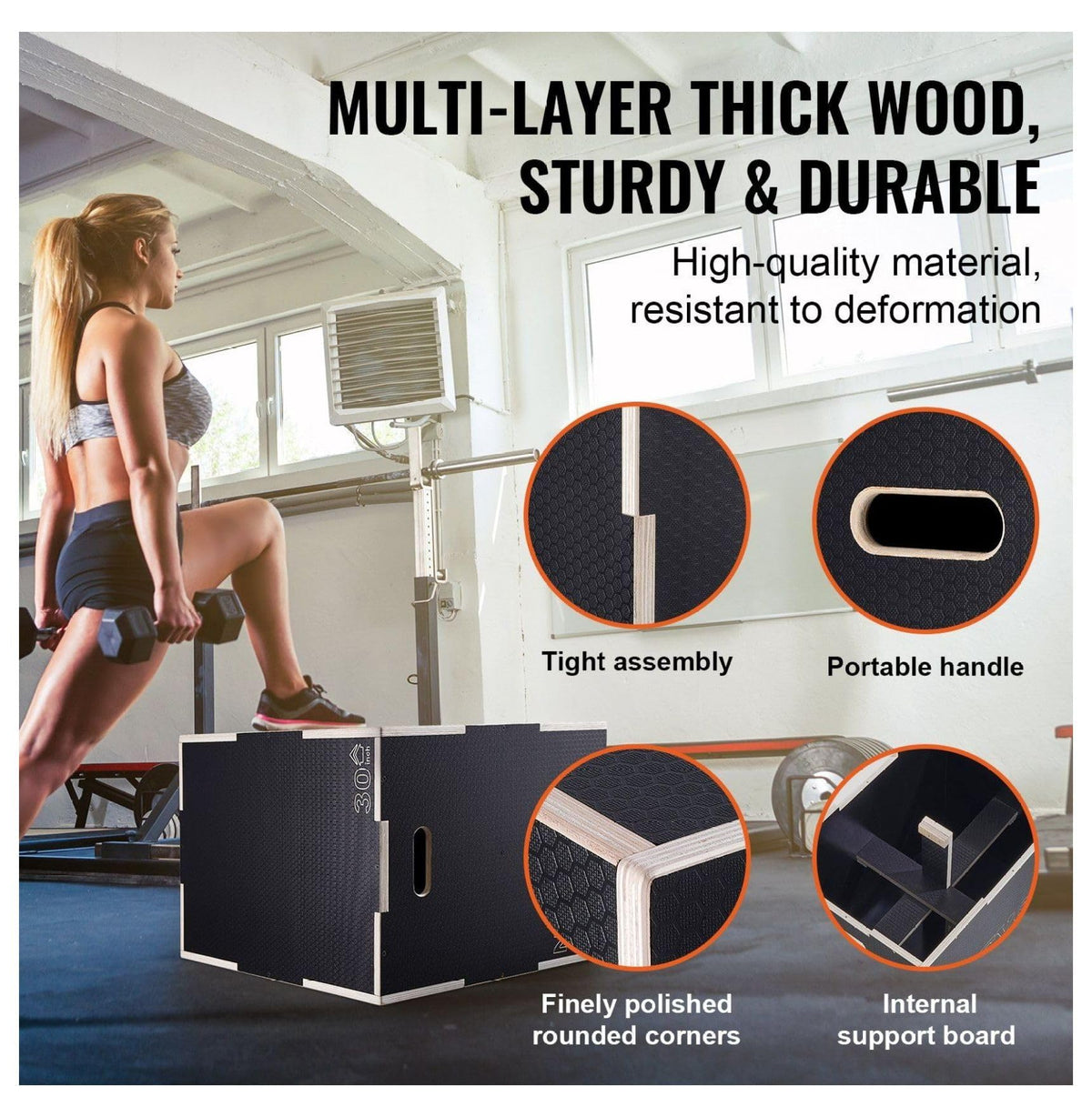 3 in 1 Wooden Plyo Box B15637